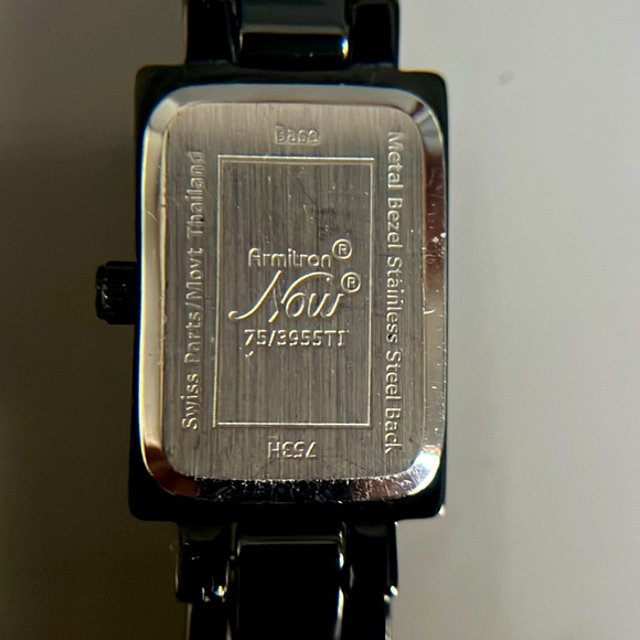 Armitron Ladies Black Rhinestone Ceramic Watch - Picture 10 of 16